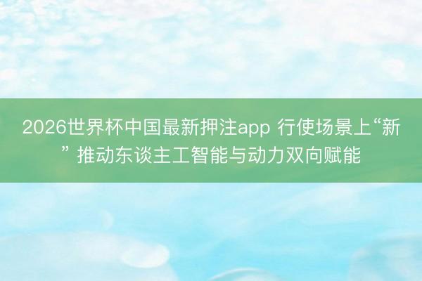2026世界杯中国最新押注app 行使场景上“新” 推动东谈主工智能与动力双向赋能